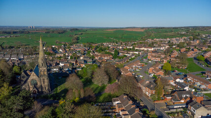 A view from above of British downtown