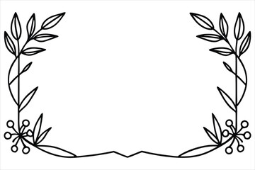 Floral Frame with Pink Lily and Leaf Ornament in Vintage Spring Design