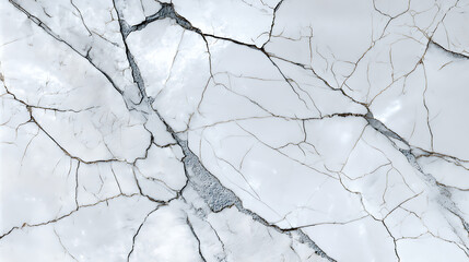 White marble background with delicate gray veins and natural cracks, showcasing elegant and luxurious texture, perfect for interior design or decorative purposes