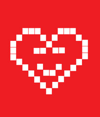Obraz premium Pixel art vector collection of heart emoji icons in retro 8-bit style
