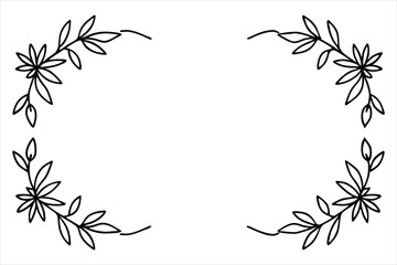 Floral Frame with Pink Lily and Leaf Ornament in Vintage Spring Design