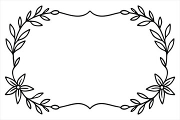 Floral Frame with Pink Lily and Leaf Ornament in Vintage Spring Design