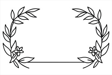 Naklejka premium Floral Frame with Pink Lily and Leaf Ornament in Vintage Spring Design