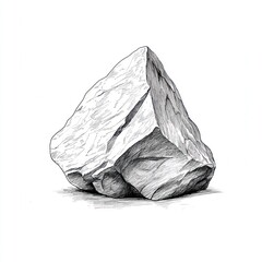 Naklejka premium A detailed pen and ink illustration of a large rock