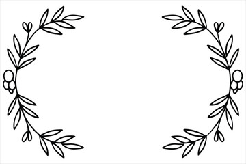 Floral Frame with Pink Lily and Leaf Ornament in Vintage Spring Design