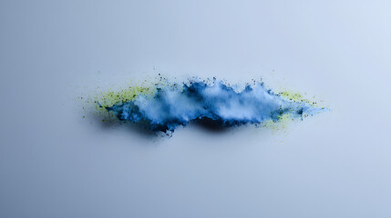 Abstract watercolor splash with soft blending of blue and green hues, creating dynamic and artistic texture on light background. design evokes creativity and fluidity