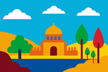 taj mahal vector illustration