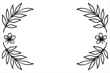 Floral Frame with Pink Lily and Leaf Ornament in Vintage Spring Design