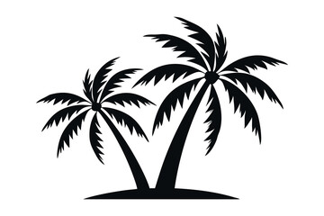 Fototapeta premium Palm Tree Silhouette, Palm Tree Icon, Graphic Vector