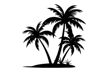 Palm Tree Silhouette, Palm Tree Icon, Graphic Vector