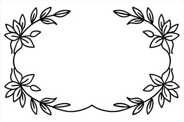 Floral Frame with Pink Lily and Leaf Ornament in Vintage Spring Design