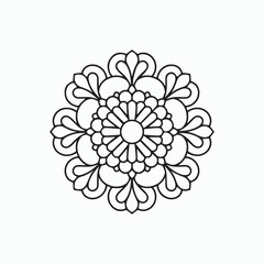 Floral Ornament Patterns Kids Mandala Coloring Book – Vector Line Art for Wall Art, Tile Design, KDP Interior, and Tattoo Ideas