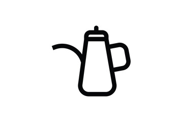 Simple outline teapot or coffee kettle icon.