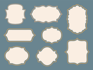 Fototapeta premium Collection of vintage labels and frames in various shapes and designs