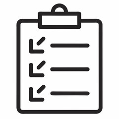 Checklist outline icon on white background