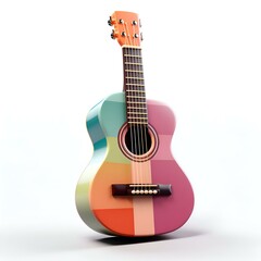 Obraz premium Colorful Acoustic Guitar A Vibrant Musical Instrument