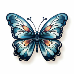 Blue Butterfly  An Ornate Insect Illustration