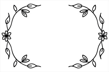 Floral Frame with Pink Lily and Leaf Ornament in Vintage Spring Design