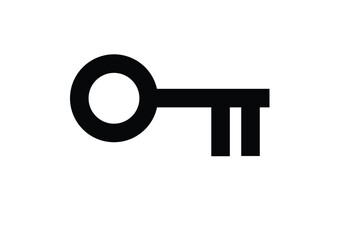 Minimal vector icon of a key for secure access.