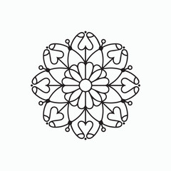 Floral Ornament Patterns Kids Mandala Coloring Book – Vector Line Art for Wall Art, Tile Design, KDP Interior, and Tattoo Ideas