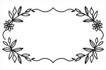 Floral Frame with Pink Lily and Leaf Ornament in Vintage Spring Design