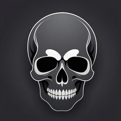 Minimalist Skull with Shadows