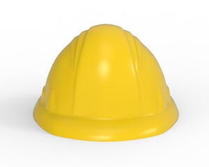 Safety helmet mockup for construction worker or engineer, hard hat mockup on isolated white background, 3d illustration
