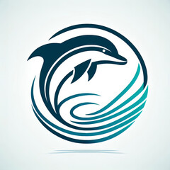 Naklejka premium Modern Dolphin Logo Icon