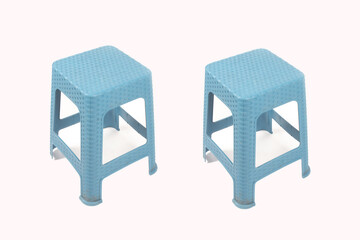 blue plastic chair isolated on a white background 