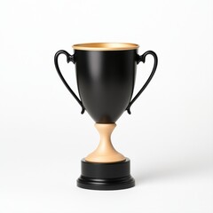 Elegant black and gold trophy with intricate handles, showcasing a classic design for recognition and achievement