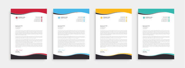 Clean and professional corporate company business letterhead template design for your project, vector design. 