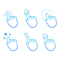 Obraz premium Mouse cursor icons - hands - Vector illustration