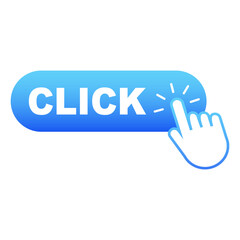 Click hand cursor. Click button. Vector illustration