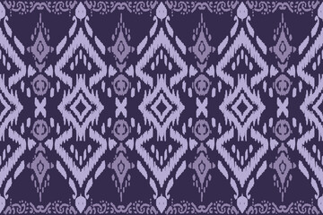 Ikat seamless pattern, geometric design, motif ethnic handmade, Ikat ethnic tribal, boho colors seamless wallpaper. Ethnic Ikat abstract background art, greeting cards, printing products.