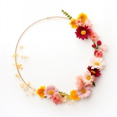 Fototapeta premium Flower jewelry wreath circle.