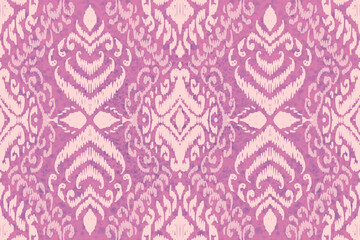 Ikat seamless pattern, geometric design, motif ethnic handmade, Ikat ethnic tribal, boho colors seamless wallpaper. Ethnic Ikat abstract background art, greeting cards, printing products.