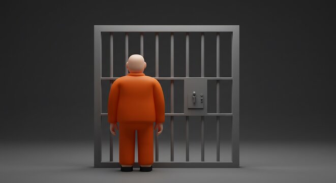 Solitary Confinement Dark Mood 3D Render. AI Generated