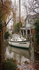 A vibrant green golf ball partially obscured by long grass, suggesting a challenging lie - of grass close-up competition countryside detail