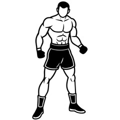 vector illustration of a boxer in action