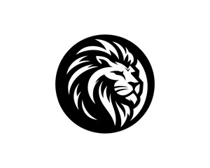 Lion Logo Design Vector Template. Lion Head Logo Icon Vector illustration. Black and white Lion head vector illustration.	