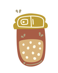 vector illustration of a glass jar with label