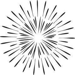 Obraz premium Radiating Burst Line Art Vector – Hand-Drawn Comic Explosion Effect