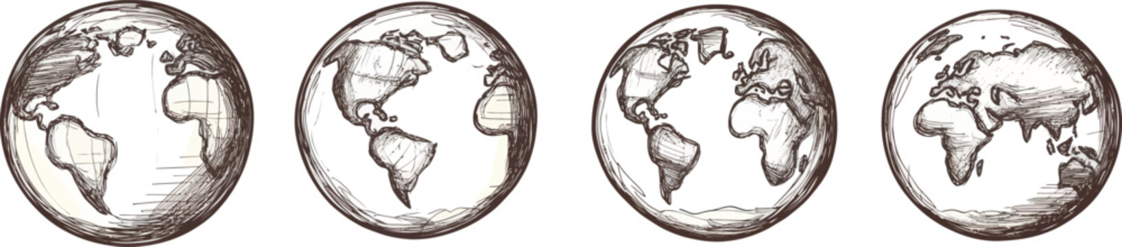 Modern flat style drawing featuring a planisphere illustration with hand drawn lines on a white background