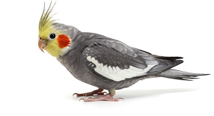 Fototapeta premium Cockatiel Portrait: A Study in Feather and Form AI Generated