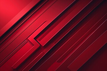 Obraz premium Crimson geometric layers creating a dynamic, intense energy flow with deep red hues and sharp angular lines.