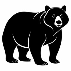 Bear Vector Silhouette black on White Background