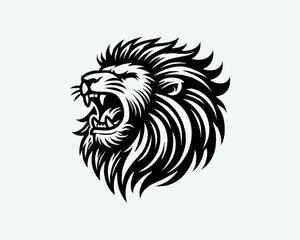 Roaring Lion Head Logo Vector Illustration