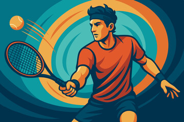 Tennis player with ball