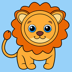 Obraz premium cute lion kawaii