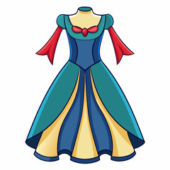 vector illustration of a woman in a red dress